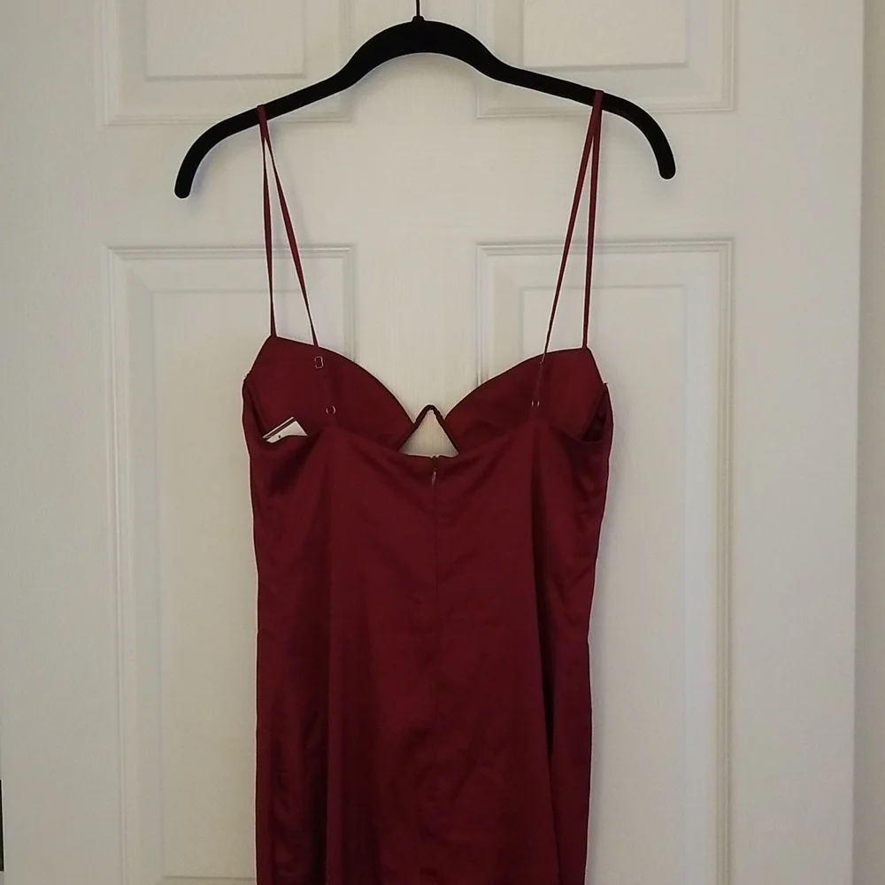 Burgundy Oh Polly Midi Dress - Picture 4 of 5